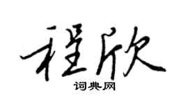 王正良程欣行书个性签名怎么写