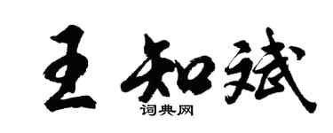 胡问遂王知斌行书个性签名怎么写