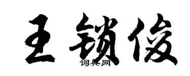 胡问遂王锁俊行书个性签名怎么写