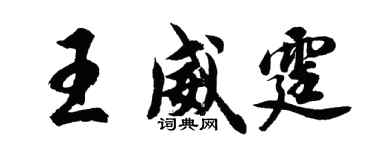 胡问遂王威霆行书个性签名怎么写