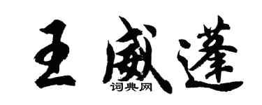 胡问遂王威蓬行书个性签名怎么写