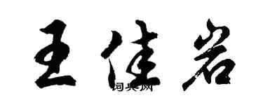 胡问遂王佳岩行书个性签名怎么写