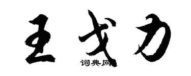 胡问遂王戈力行书个性签名怎么写