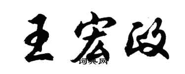 胡问遂王宏政行书个性签名怎么写