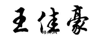 胡问遂王佳豪行书个性签名怎么写