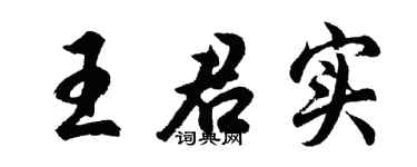 胡问遂王君实行书个性签名怎么写