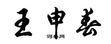 胡问遂王申春行书个性签名怎么写