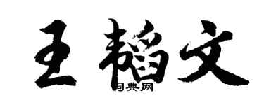 胡问遂王韬文行书个性签名怎么写