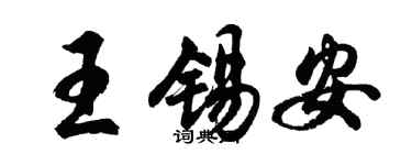 胡问遂王锡安行书个性签名怎么写