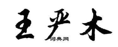 胡问遂王严木行书个性签名怎么写