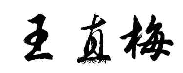 胡问遂王直梅行书个性签名怎么写