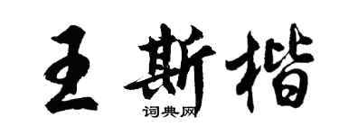 胡问遂王斯楷行书个性签名怎么写