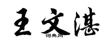 胡问遂王文湛行书个性签名怎么写