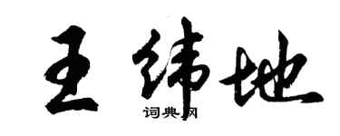 胡问遂王纬地行书个性签名怎么写
