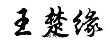 胡问遂王楚缘行书个性签名怎么写