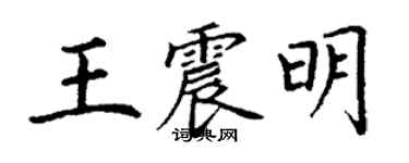 丁谦王震明楷书个性签名怎么写