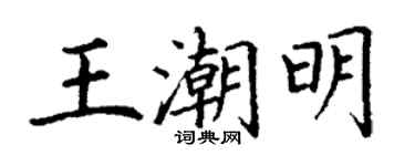 丁谦王潮明楷书个性签名怎么写