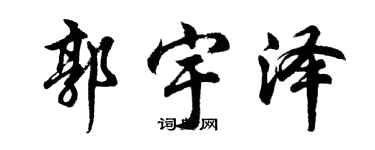 胡问遂郭宇泽行书个性签名怎么写