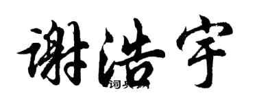 胡问遂谢浩宇行书个性签名怎么写