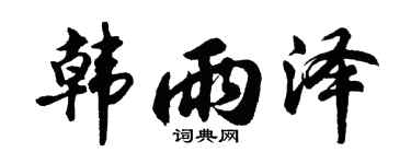 胡问遂韩雨泽行书个性签名怎么写