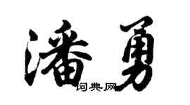 胡问遂潘勇行书个性签名怎么写