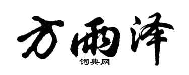 胡问遂方雨泽行书个性签名怎么写