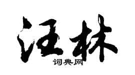 胡问遂汪林行书个性签名怎么写