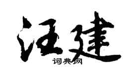 胡问遂汪建行书个性签名怎么写