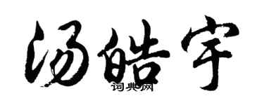 胡问遂汤皓宇行书个性签名怎么写