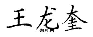 丁谦王龙奎楷书个性签名怎么写