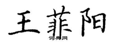 丁谦王菲阳楷书个性签名怎么写