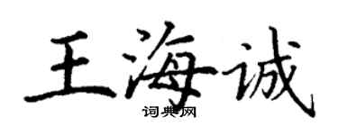 丁谦王海诚楷书个性签名怎么写