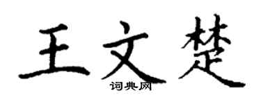 丁谦王文楚楷书个性签名怎么写