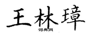 丁谦王林璋楷书个性签名怎么写