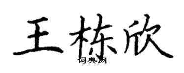 丁谦王栋欣楷书个性签名怎么写