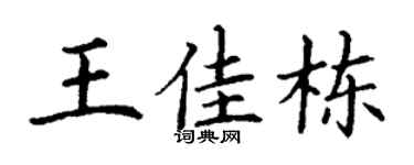 丁谦王佳栋楷书个性签名怎么写