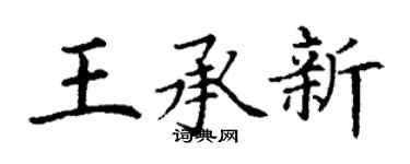 丁谦王承新楷书个性签名怎么写