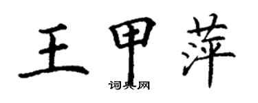 丁谦王甲萍楷书个性签名怎么写