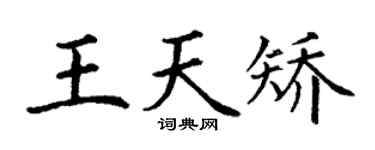 丁谦王天矫楷书个性签名怎么写