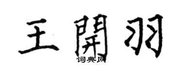 何伯昌王开羽楷书个性签名怎么写