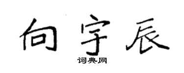 袁强向宇辰楷书个性签名怎么写