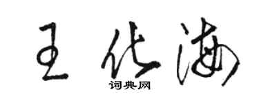 骆恒光王化海草书个性签名怎么写