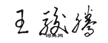 骆恒光王骏腾草书个性签名怎么写