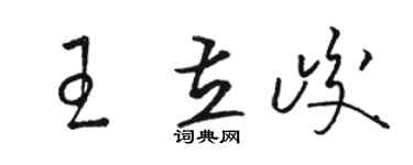 骆恒光王立峻草书个性签名怎么写