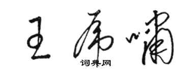 骆恒光王虎啸草书个性签名怎么写