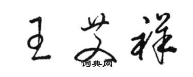 骆恒光王艾祥草书个性签名怎么写