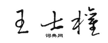 骆恒光王士权草书个性签名怎么写