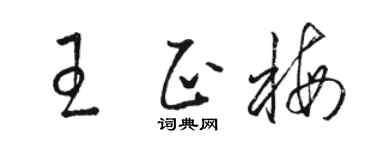 骆恒光王正梅草书个性签名怎么写