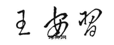 骆恒光王安习草书个性签名怎么写