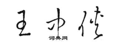 骆恒光王中侠草书个性签名怎么写